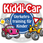 Kiddi-Car Kinderverkehrstraining Geschenk Gutscheine 4 Kiddi-Car Logo mit Kreisverkehr