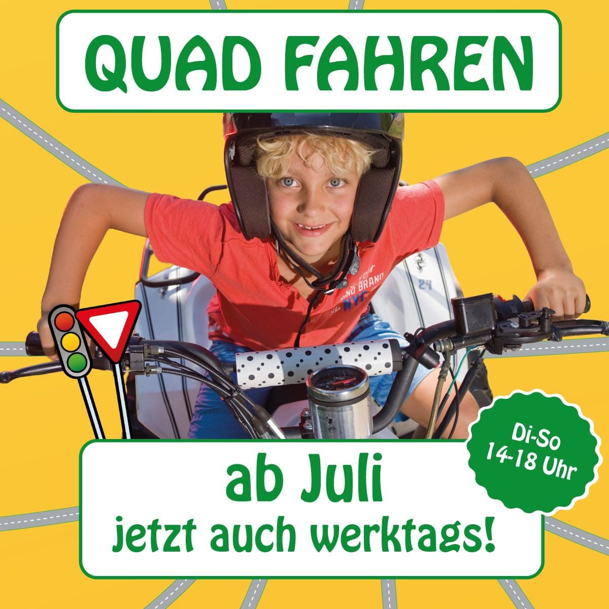 Quad fahren ab Juli auch werktags bei Kiddi-Car in Fürstenfeldbruck
